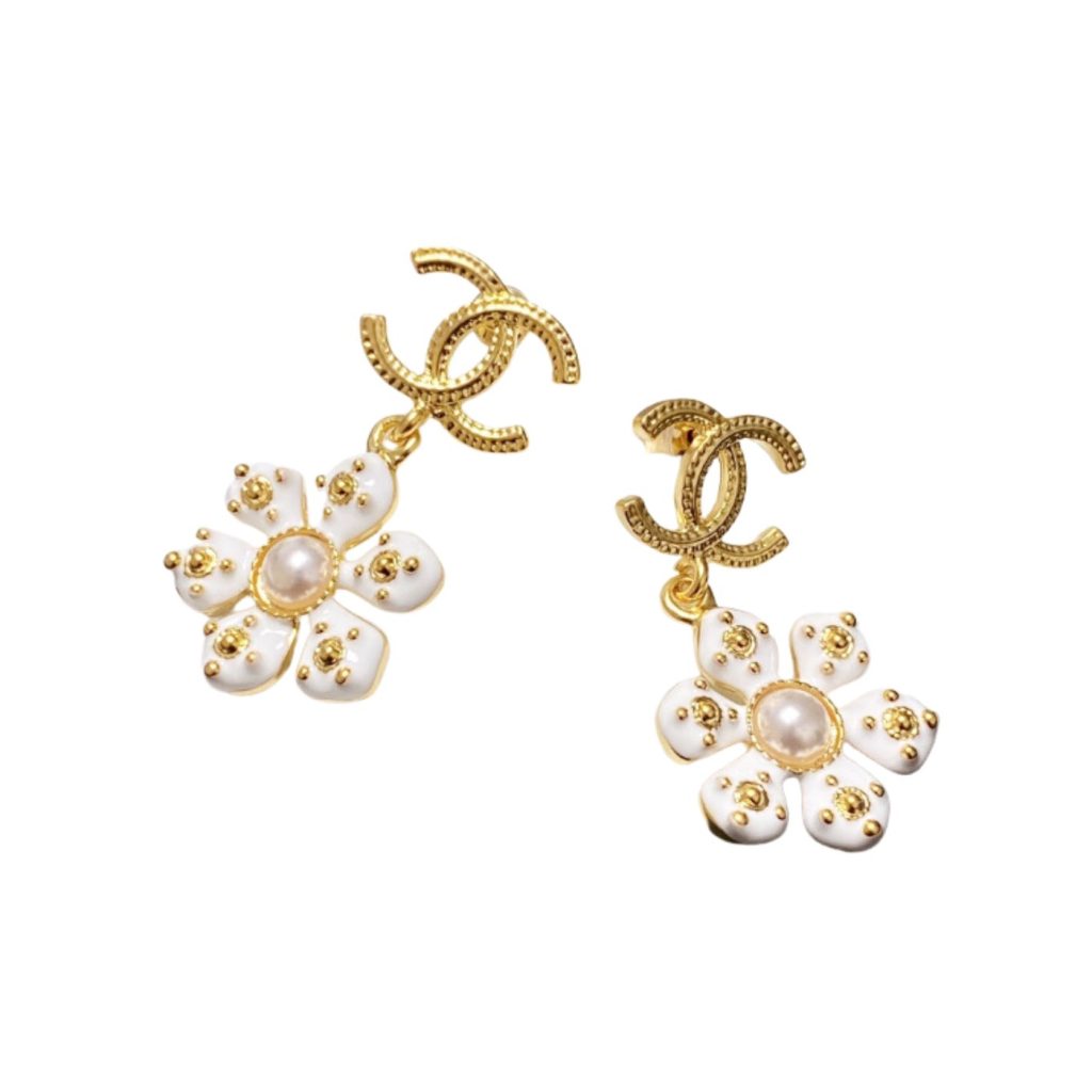 Flower Earrings White For Women