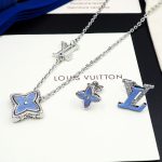 Louis Vuitton Flower Locket Stud Earrings Blue For Women