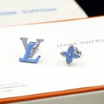 Louis Vuitton Flower Locket Stud Earrings Blue For Women