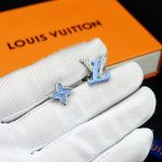 Louis Vuitton Flower Locket Stud Earrings Blue For Women