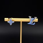 Louis Vuitton Flower Locket Stud Earrings Blue For Women