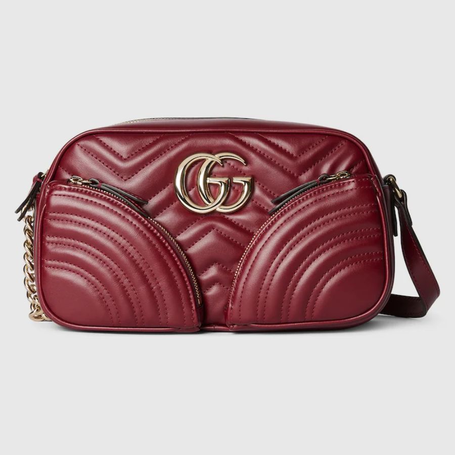 Gucci GG Marmont Small Shoulder Bag Red For Women 9.6 Inches/ 24.3 Cm – 798715 AADPJ 6207