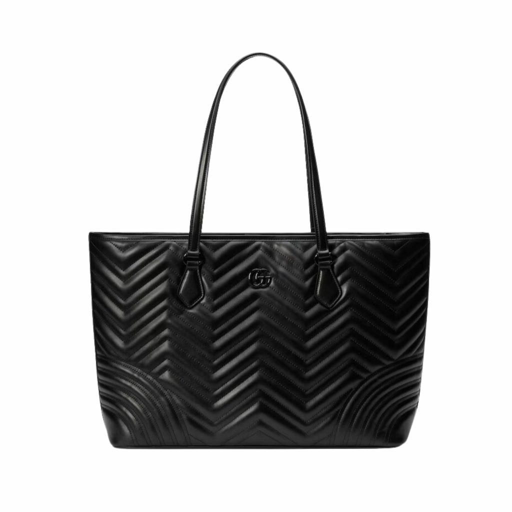 Gucci GG Marmont Large Tote Black Bag For Women ‎739684 DTDFV 1000- 15.1 Inches/ 38 Cm