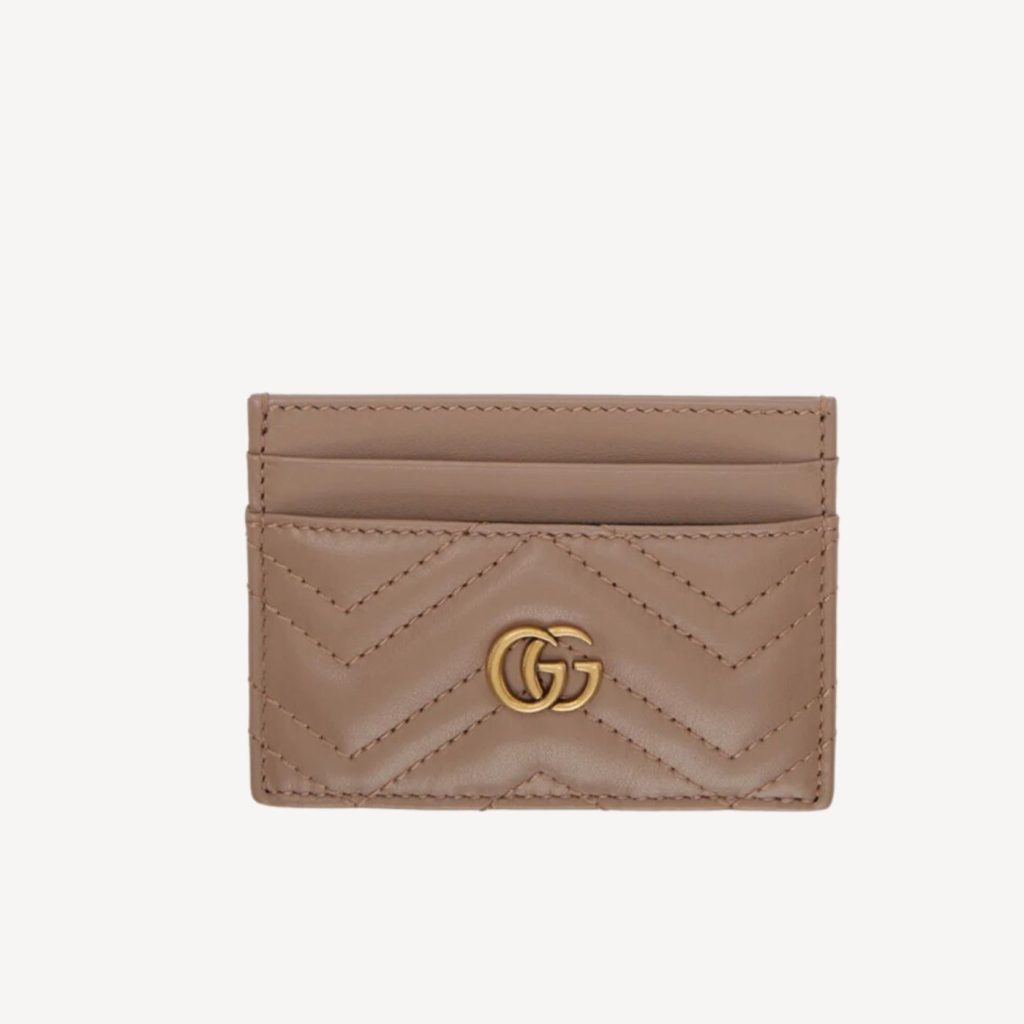 Gucci GG Marmont Keychain Wallet Beige For Women‎ 3.9 in/ 10 cm