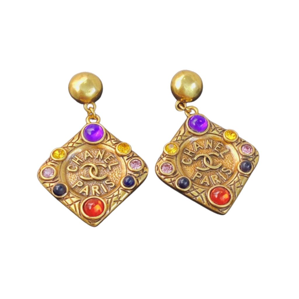 Glass Earrings Gold For Women