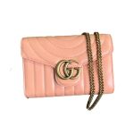 Gucci GG Marmont Matelasse Shoulder Bag Pink For Women 20cm / 7.9in