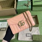 Gucci GG Marmont Matelasse Shoulder Bag Pink For Women 20cm / 7.9in