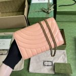 Gucci GG Marmont Matelasse Shoulder Bag Pink For Women 20cm / 7.9in