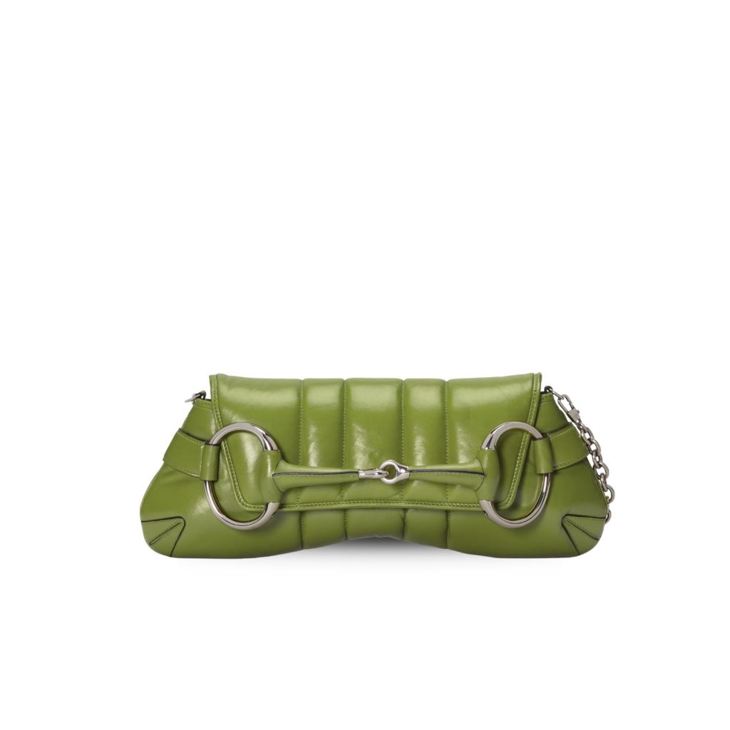 Gucci Horsebit Chain Medium Shoulder Bag Green For Women 15 Inches/ 38 Cm 764255 AACU1 3506