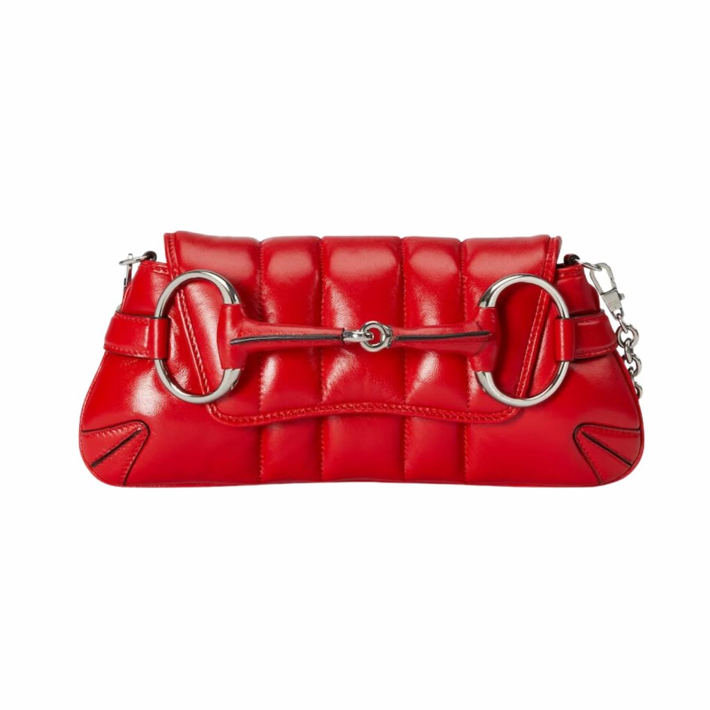 Gucci Horsebit Chain Small Shoulder Red Bag For Women 764339 AACU1 6404- 10.6 Inches/ 26.9 Cm