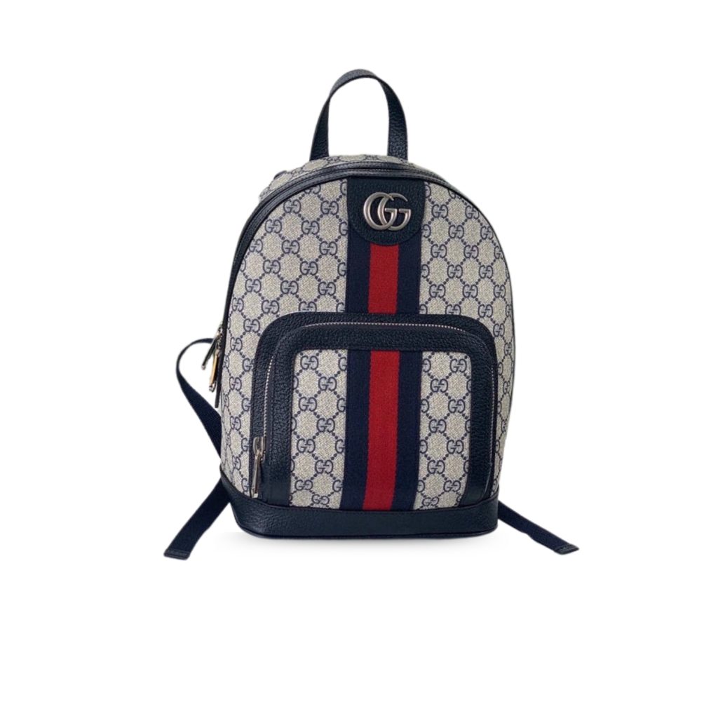 Gucci Ophidia GG Small Backpack Beige And Blue GG Supreme Canvas For Women 11.5in/29cm Beige