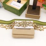 Gucci Rhinestone Flower Bracelet Gold For Women