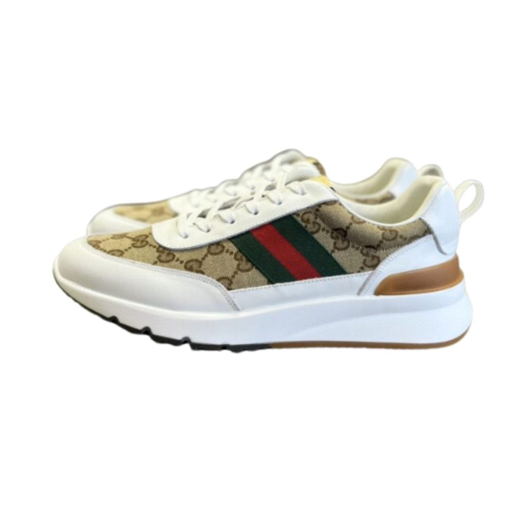 Gucci Sneaker With Web Beige For Men