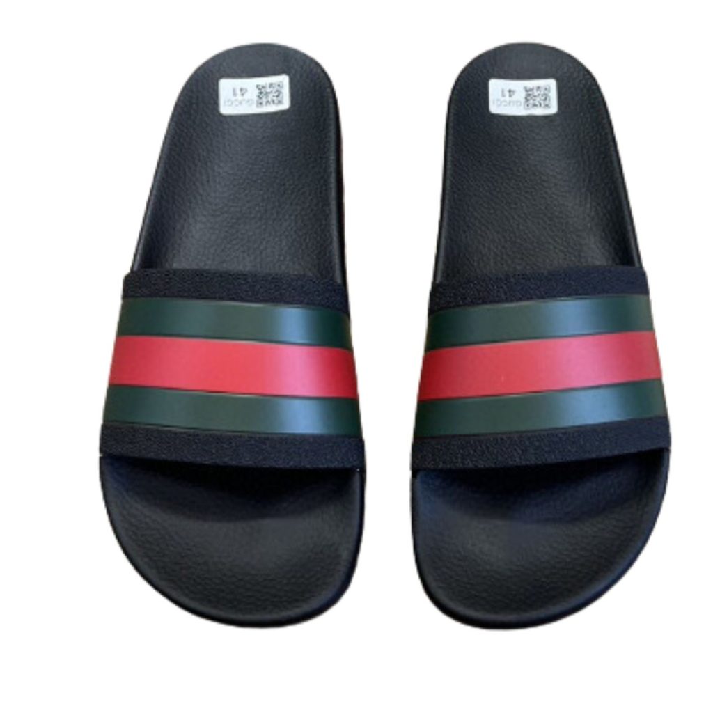 Gucci Web Rubber Slide Sandal Black For Men 429469 GIB10 1098