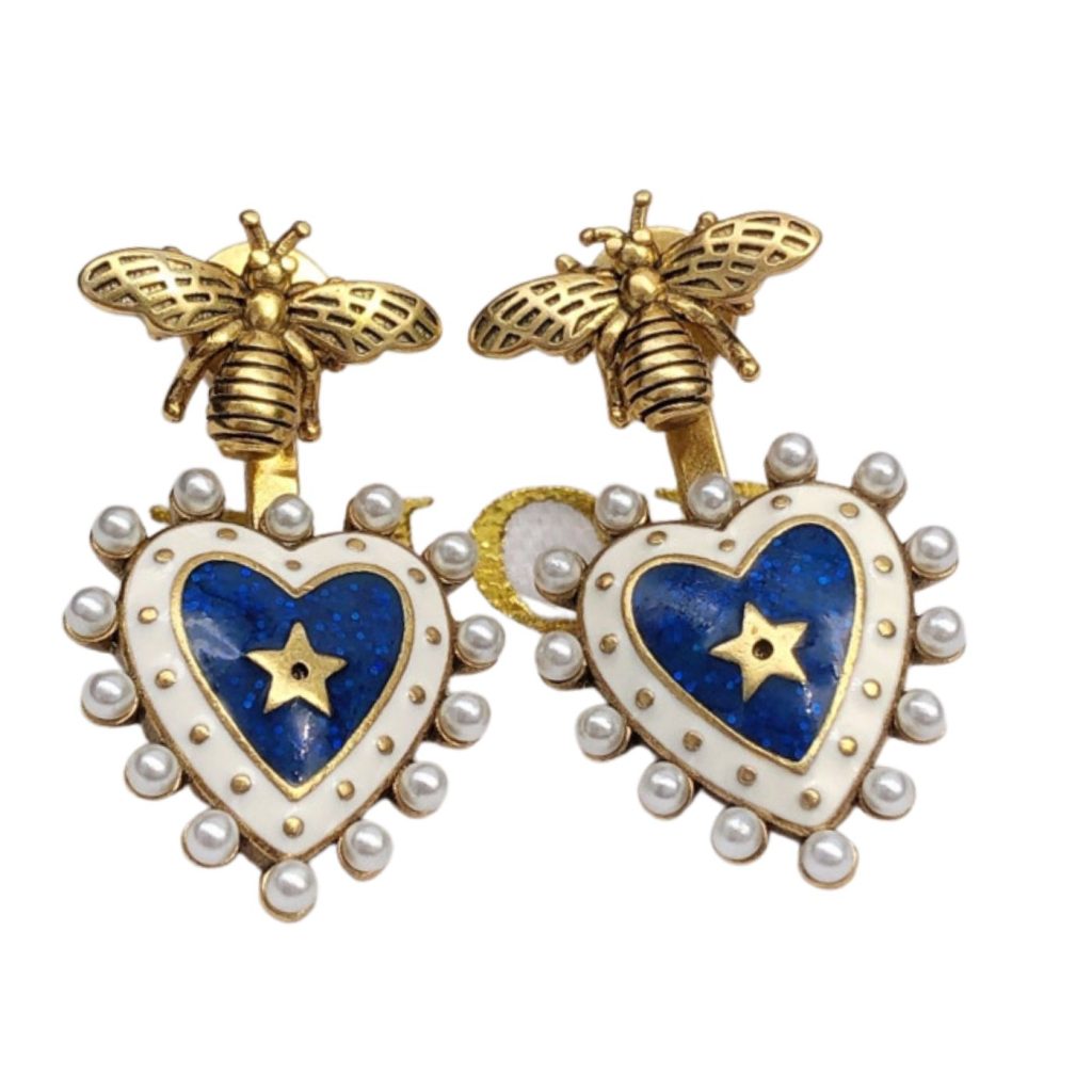 Heart Earrings Blue For Women