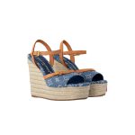 Louis Vuitton Helios Wedge Sandal Blue For Women 1ACIZV