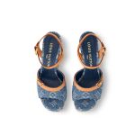 Louis Vuitton Helios Wedge Sandal Blue For Women 1ACIZV