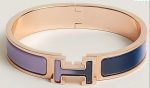 Hermes Clic Enameled H Bracelet Purple For Women