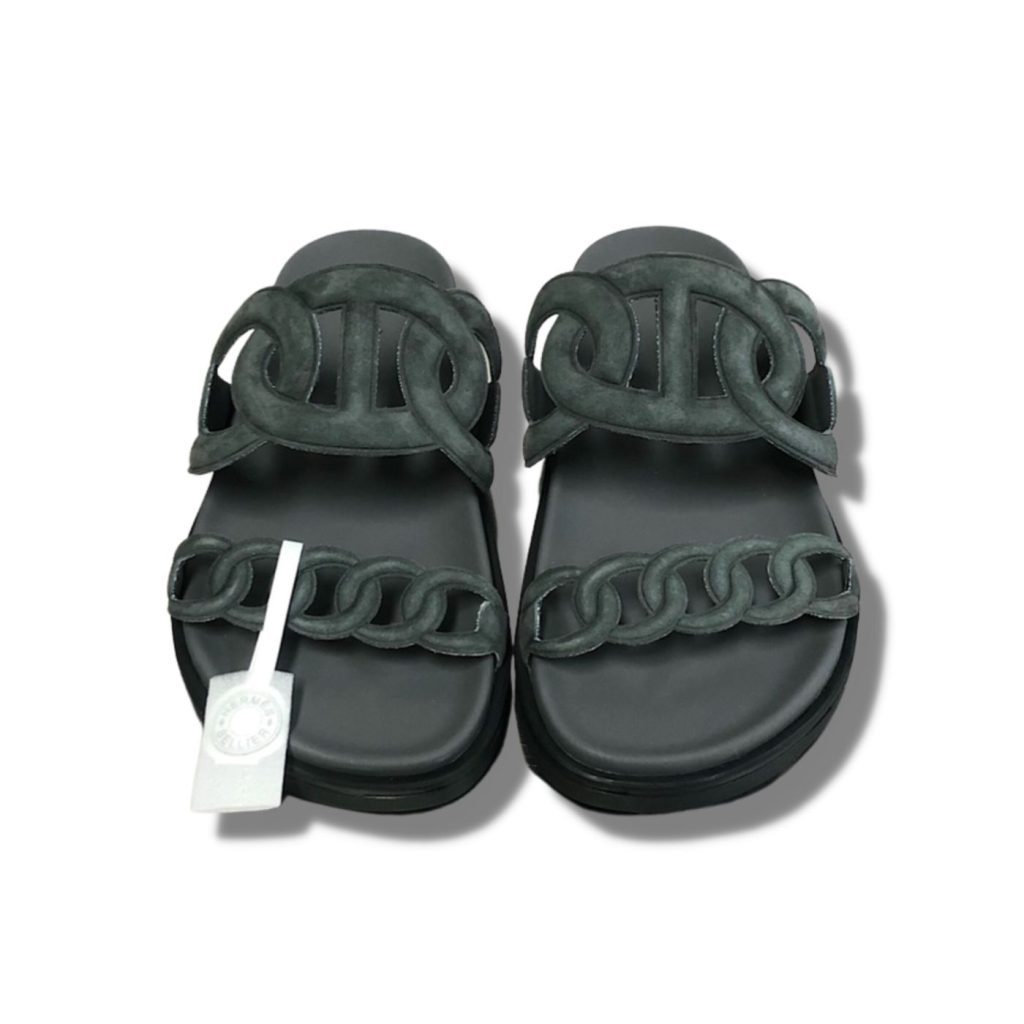 Hermes Extra Sandal Dark Grey For Men