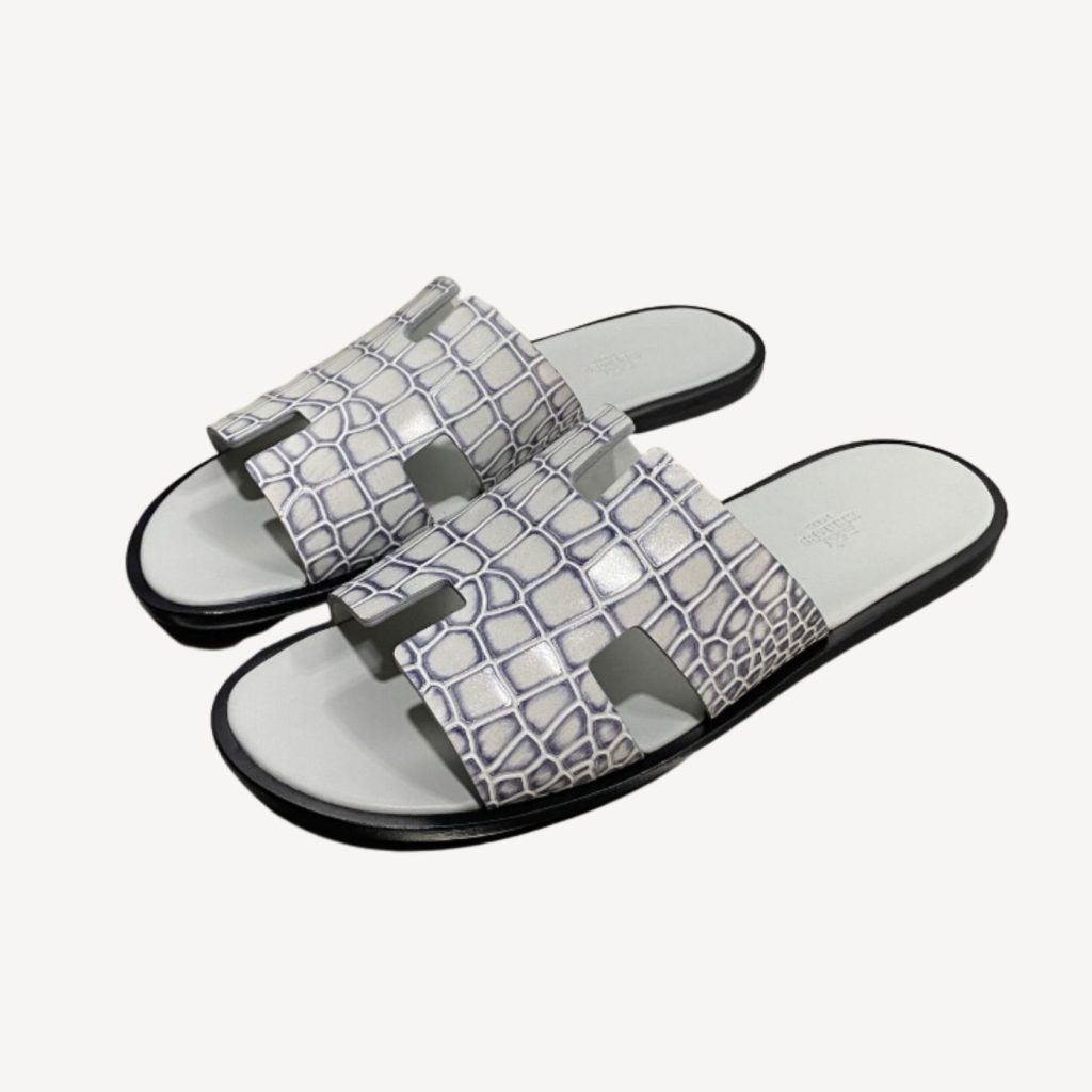 Hermes Oran Sandal White For Men