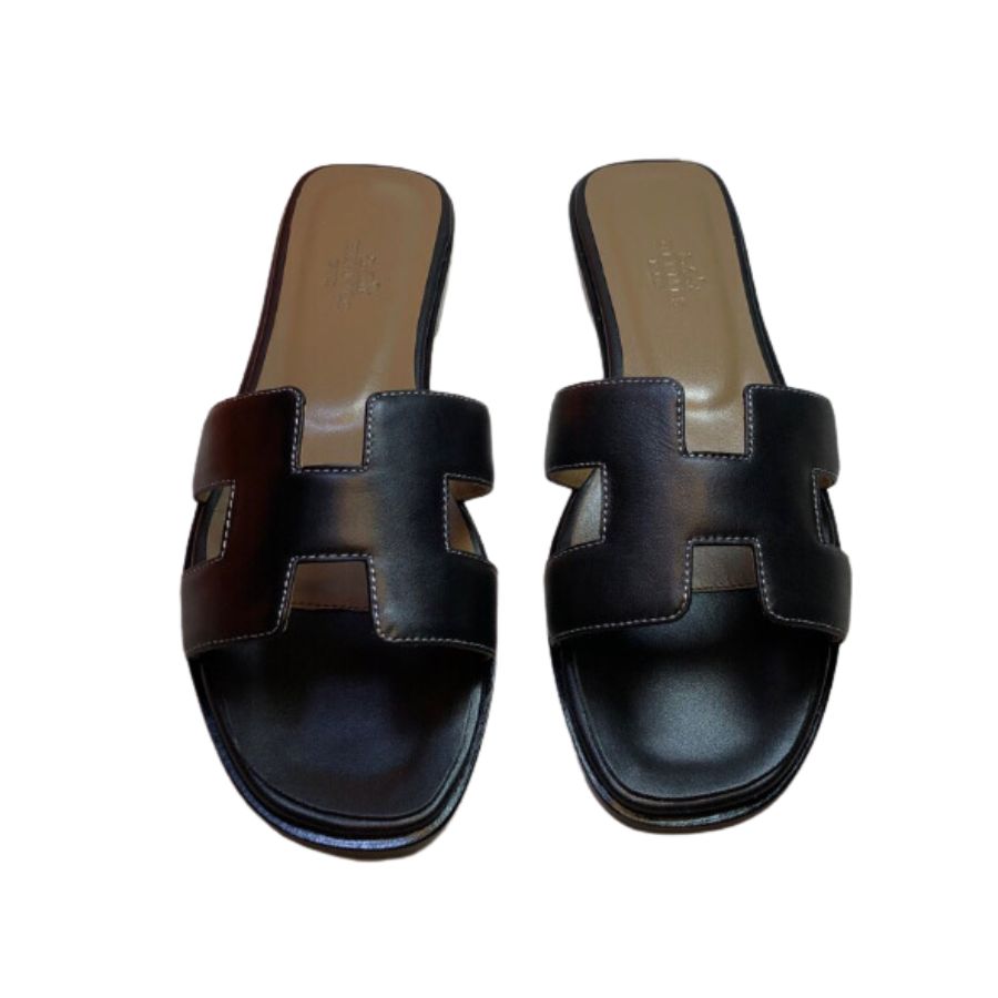 Hermes Oran Sandal Black For Women