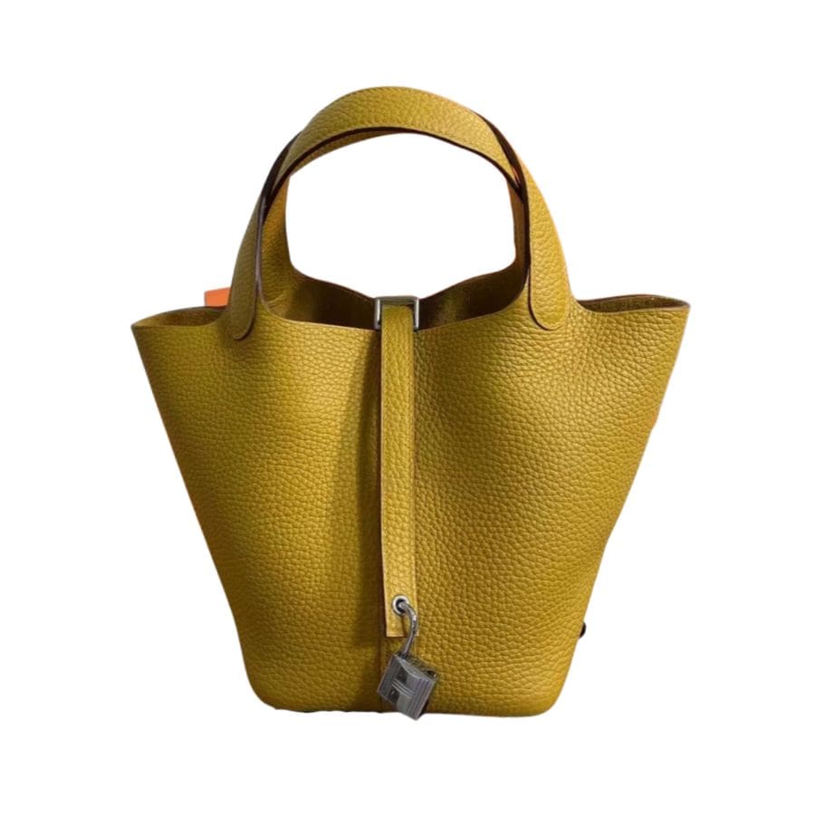 Hermes Picotin Lock 18 Lime Clemence Yellow/Green/Red/Blue/Light Green/Light Purple/Pink For Women 19cm / 7.5in