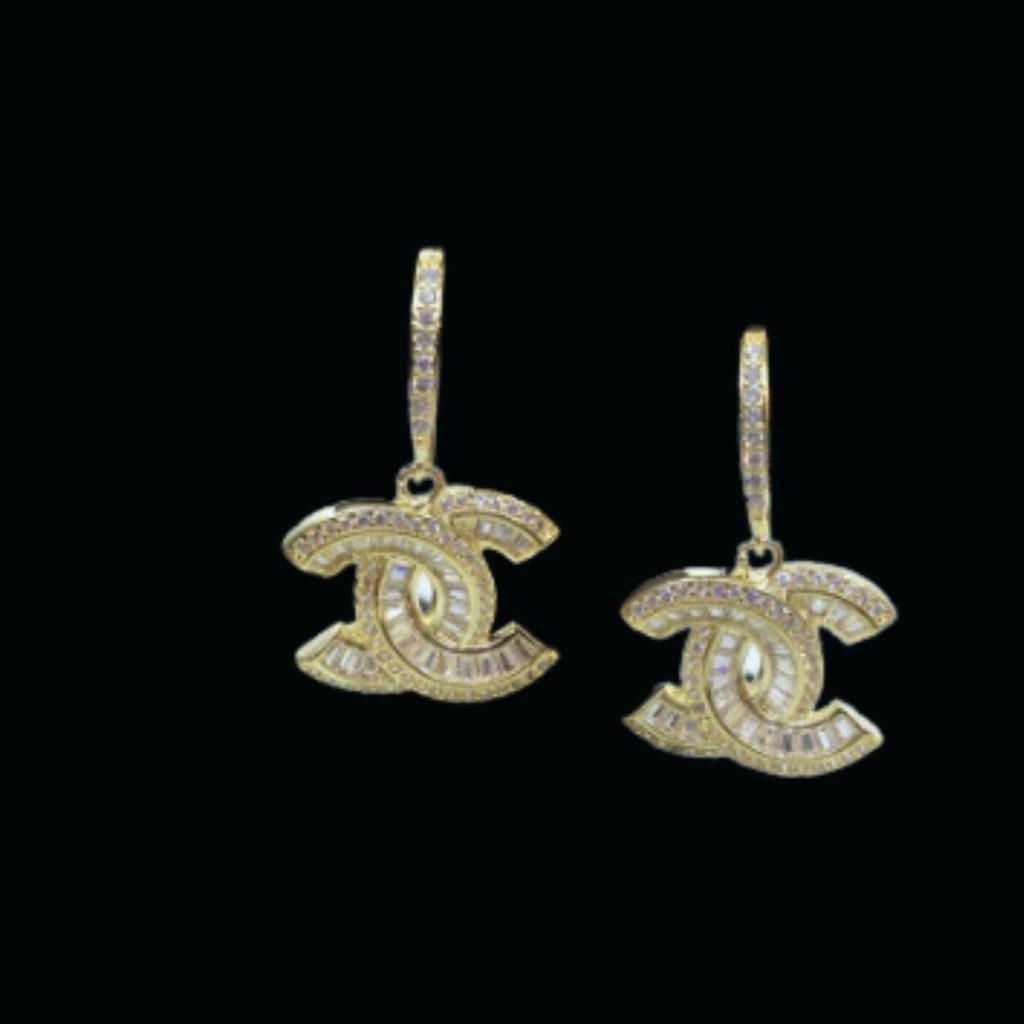 Interlocking Douple C Earrings Gold Tone For Women