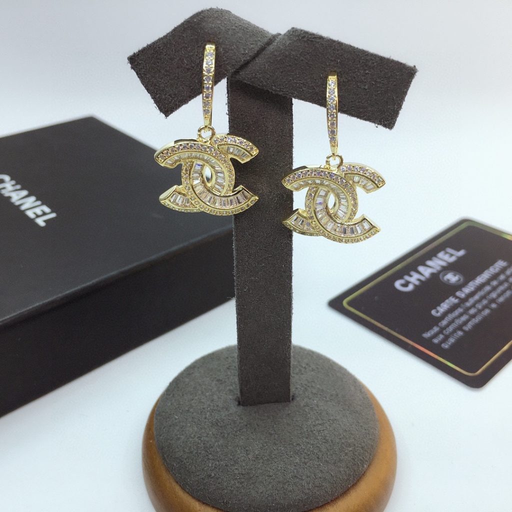 Interlocking Douple C Earrings Gold Tone For Women