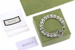 Gucci Interlocking G Chain Bracelet Silver Tone For Men 454285 J8400 0811