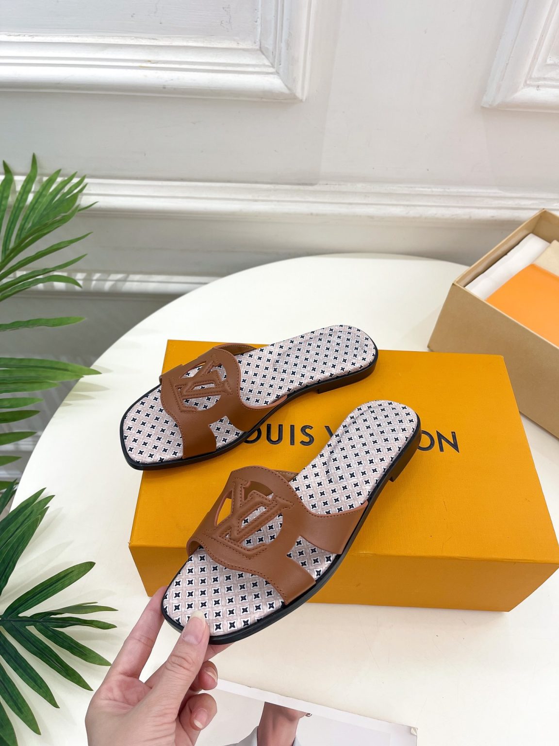 Louis Vuitton Isola Flat Mule LV Dark Brown For Women