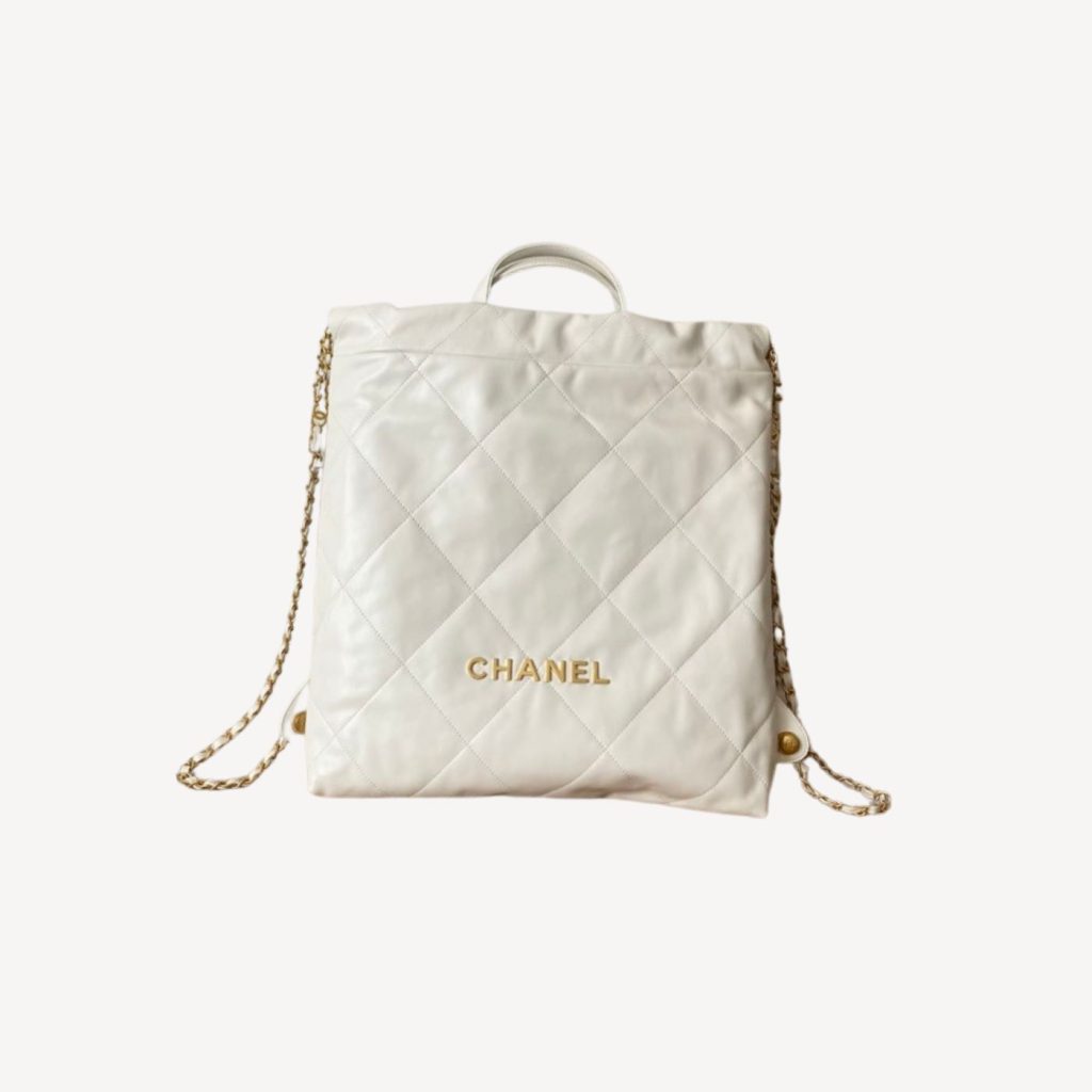 Chanel Large 22 Backpack White For Women 19.9in / 51cm AS3313