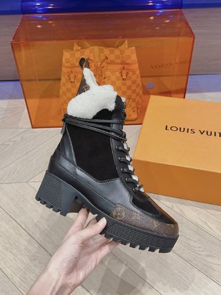 Louis Vuitton Laureate Platform Desert Boot Black For Women