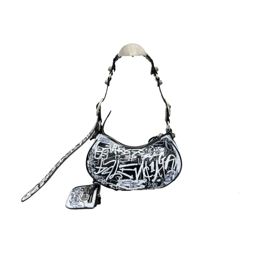 Le Cagole XS Shoulder Bag Black/White For Women‎ 10.2in/25.9cm