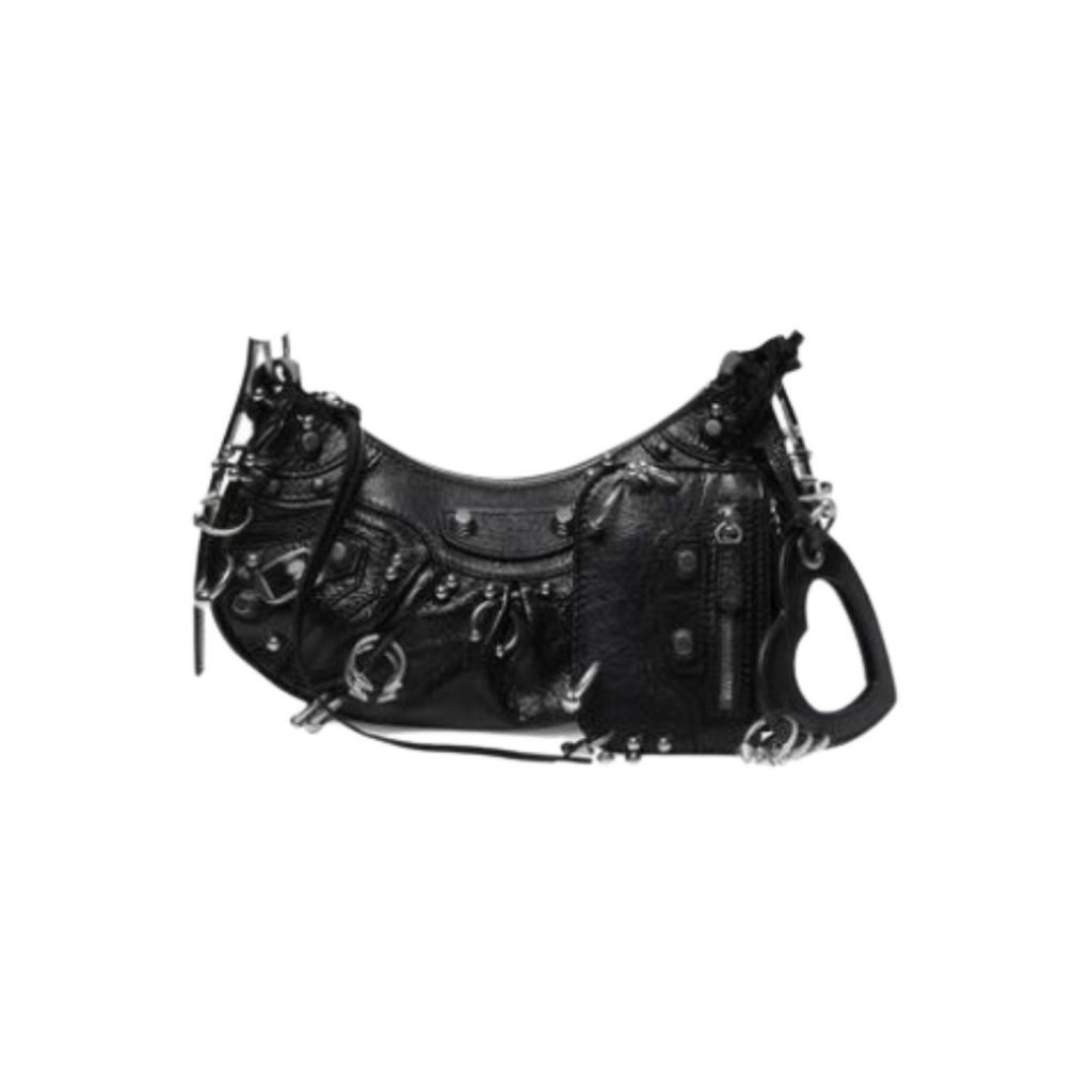 Le Cagole XS Shoulder Bag Black/White For Women‎ 10.2in/26cm 671309210G81000