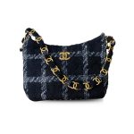 Chanel Tweed Black Hobo Bag For Women 6,9in/17,5cm