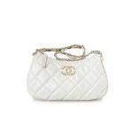 Chanel 23K Calfskin White Hobo Bag For Women 9,1in/25cm