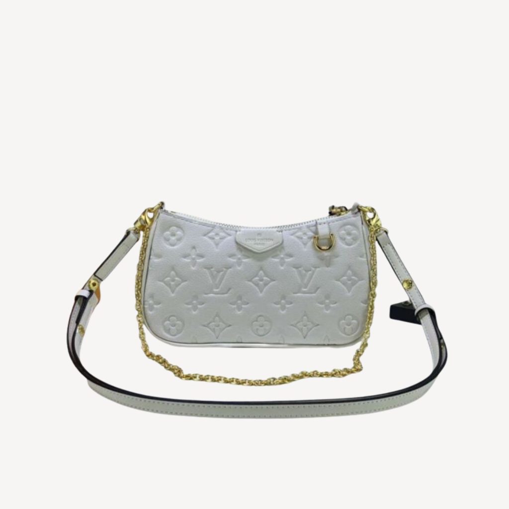 Louis Vuitton Easy Pouch On Strap Monogram Empreinte Crème White For Women‎ 7.5in/19cm LV M81066