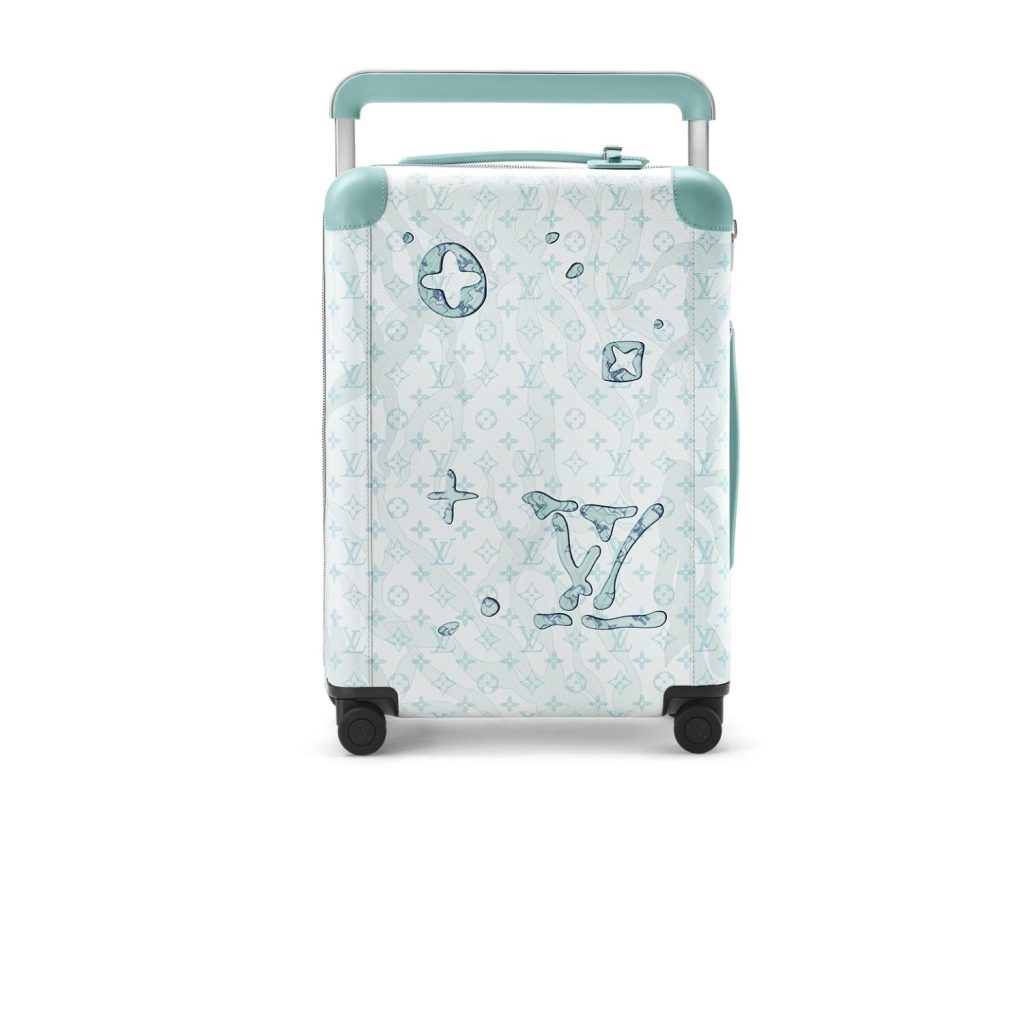 Travel Set Louis Vuitton: Horizon 55 Suitcase Blue + Croissant PM Sky Bag