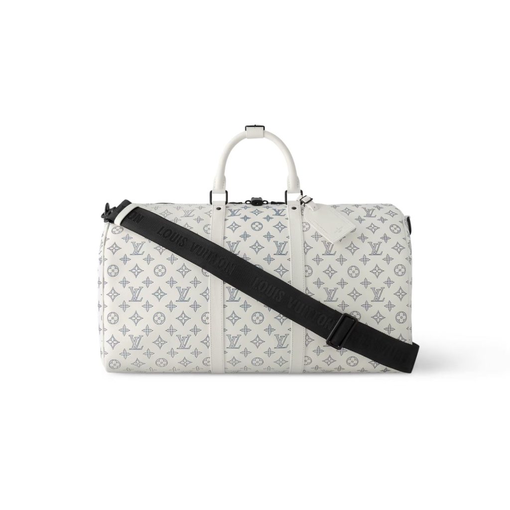 Louis Vuitton Keepall Bandoulière 50 Bag White For Men 19,7in/50cm M24954