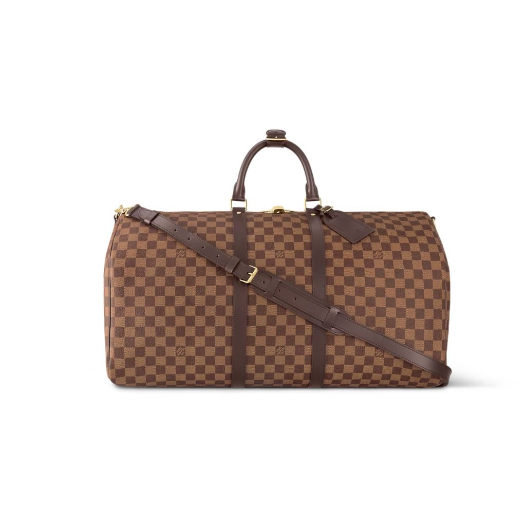 Louis Vuitton Keepall Bandoulière 55 Damier Ebene Canvas Bag Brown For Men 21,7in/55cm N41414