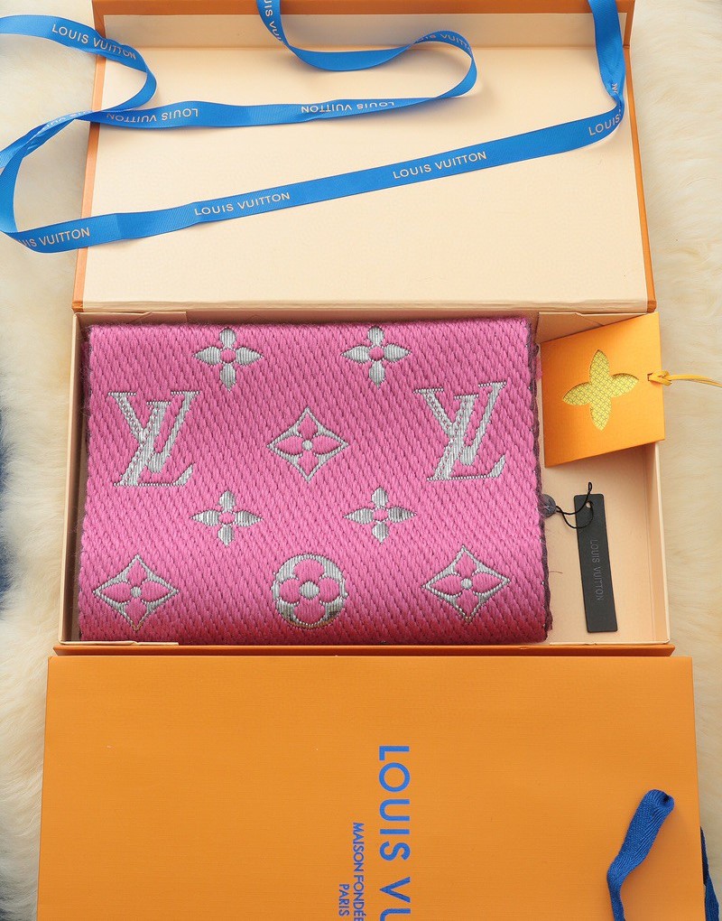 Louis Vuitton LOGOMANIA Scarf Pink For Women