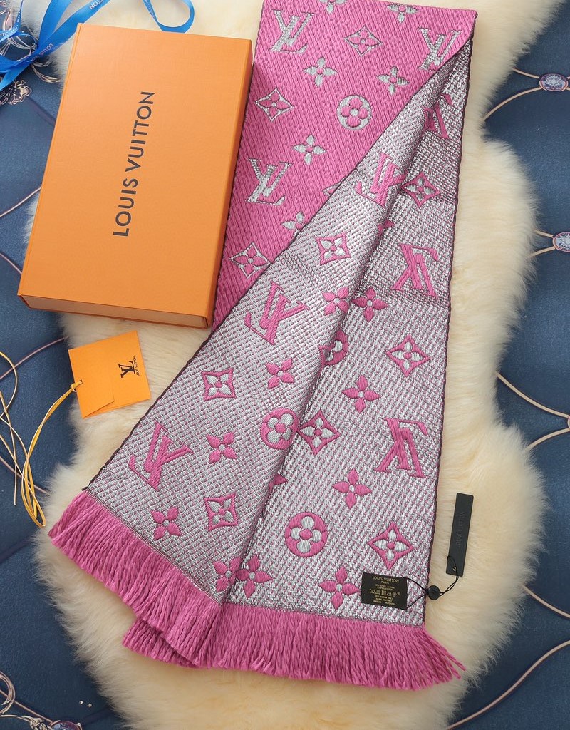 Louis Vuitton LOGOMANIA Scarf Pink For Women