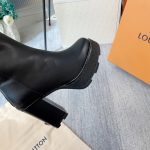 Louis Vuitton LV Beaubourg Platform Ankle Boot Black For Women 1AABRL