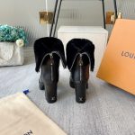 Louis Vuitton LV Beaubourg Platform Ankle Boot Black For Women 1AABRL