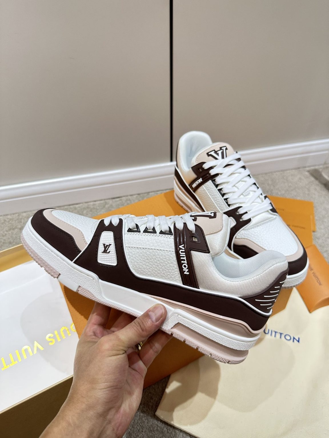 Louis Vuitton LV Trainer Sneaker Dark Brown For Women