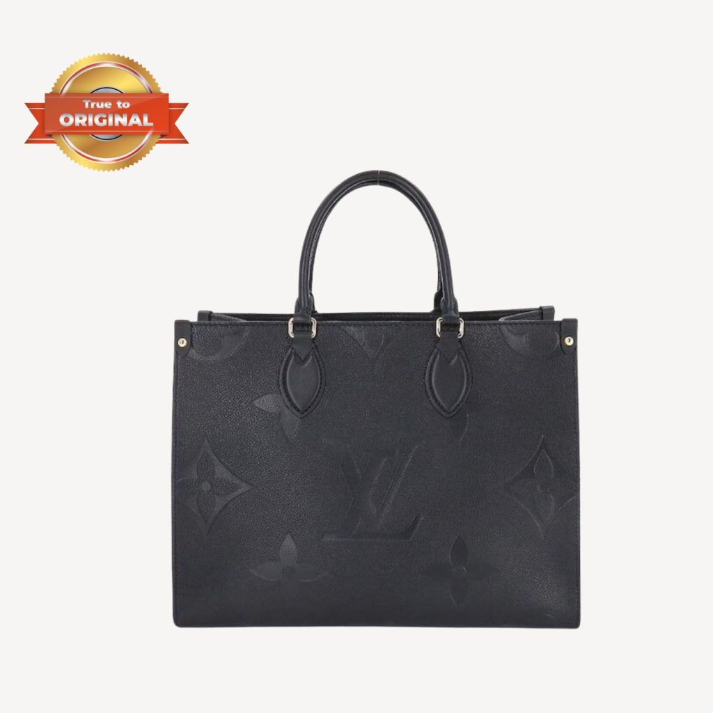 [True-to-ORIGINAL] Louis Vuitton Onthego MM Monogram Empreinte Tote Bag Black For Women 35cm LV M45595