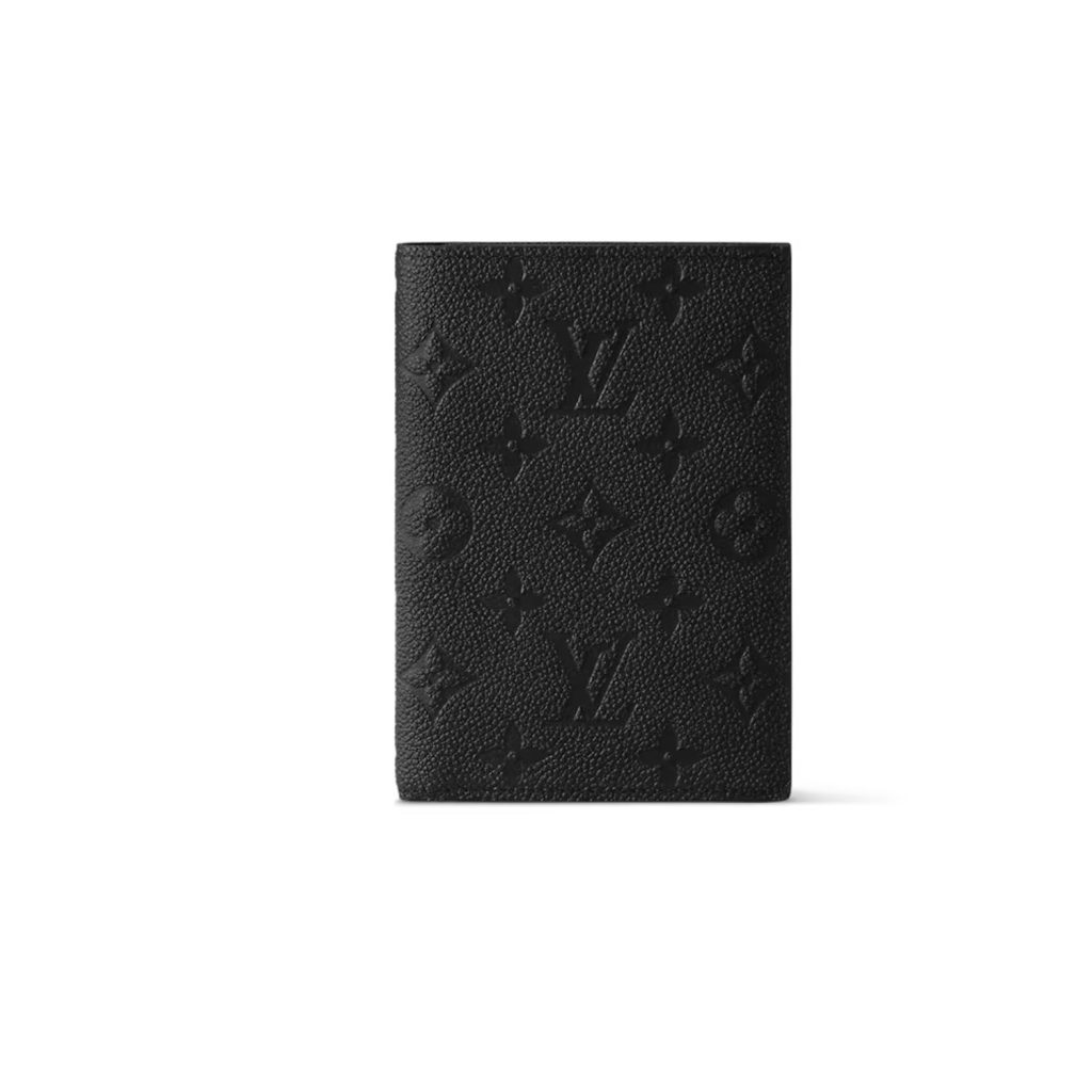 Louis Vuitton Passport Cover Monogram Empreinte Leather Wallet Black For Men 3,9in/10cm M63914