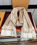 Louis Vuitton Ring Velvet Long Scarf Beige For Women