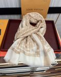 Louis Vuitton Ring Velvet Long Scarf Beige For Women