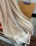 Louis Vuitton Ring Velvet Long Scarf Beige For Women